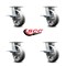 Service Caster 6 Inch Kingpinless V Groove Semi Steel Wheel Swivel Caster Set with Brakes SCC SCC-KP30S620-VGR-SLB-4 - alternate 6